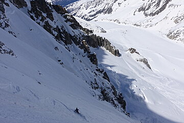 a skier on the Col de la Verte, Chamonix