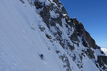a skier on the Col de la Verte, Chamonix