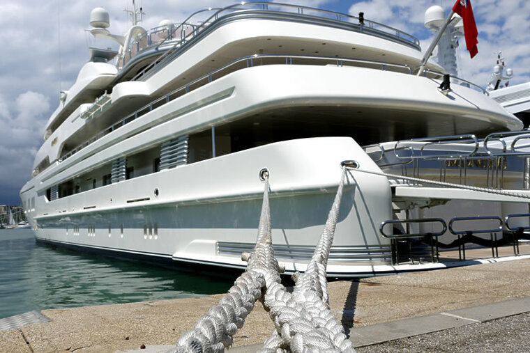 a superyacht tied up in harbour in antibes