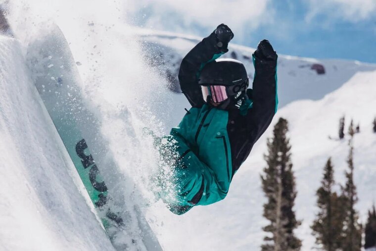snowboarder on the snow