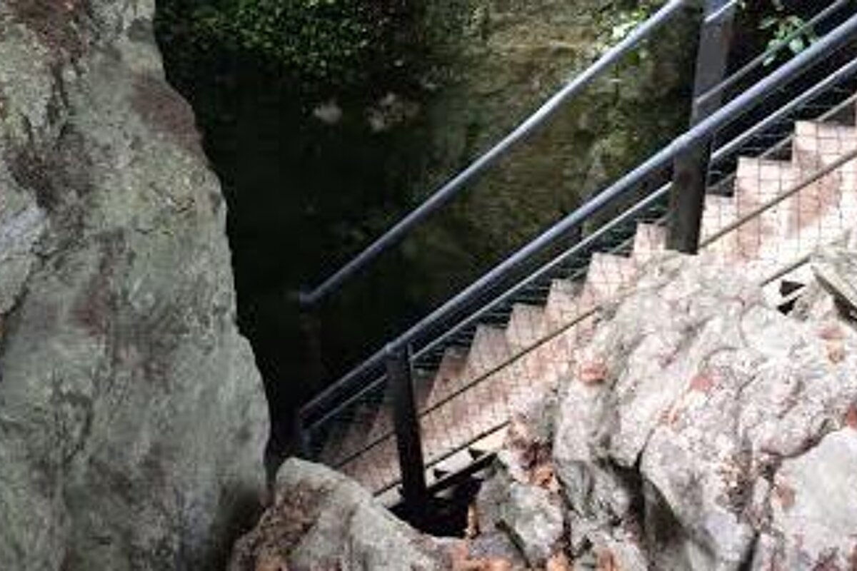 steps leading into the cave