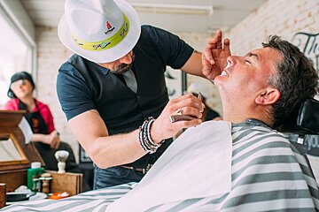 a man having a shave