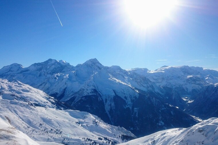 mountains in la plagne