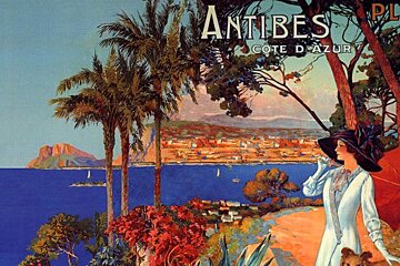 Antibes - Ladies travel poster