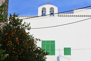 coloured building in ibiza town