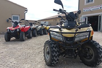 quad bikes ready to set off on