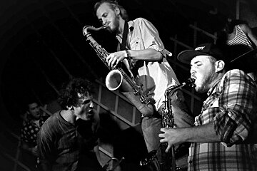 a band with saxophonist