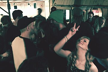 one girl dancing in a bar