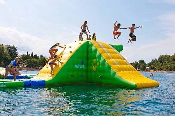 an inflatable obstacle course