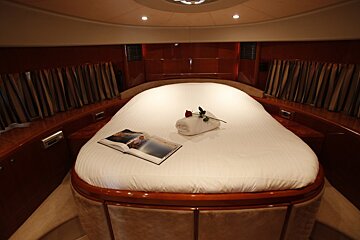double bed in a yacht