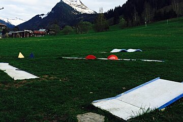 a simple crazy golf course on the grass