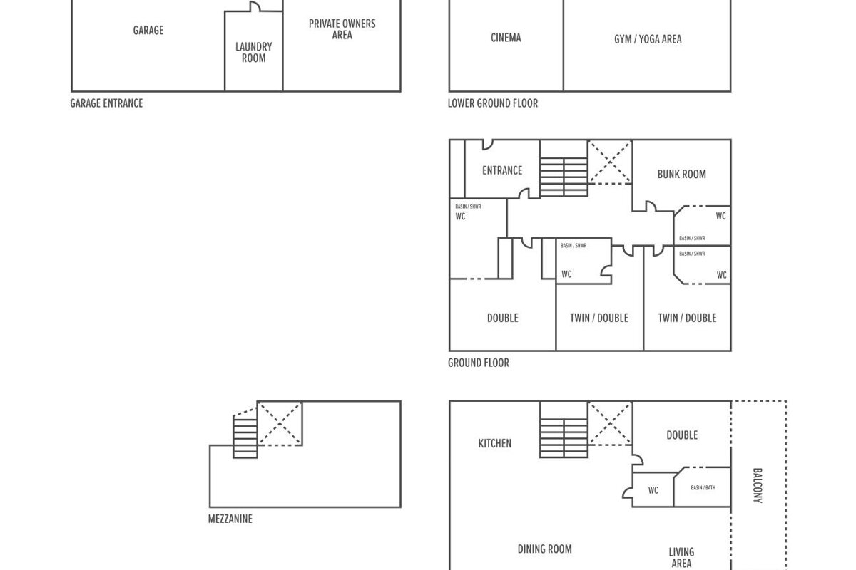 A black and white floor plan of a house