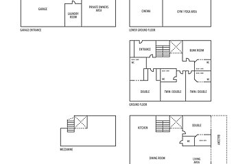 A black and white floor plan of a house