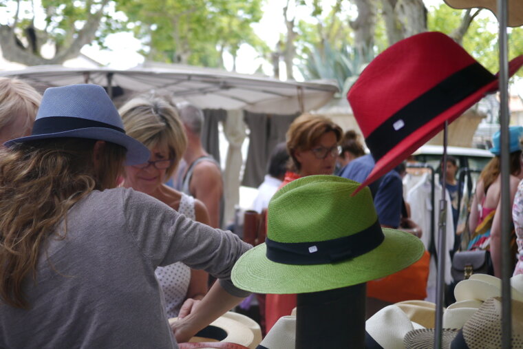 image of hats at st tropez market