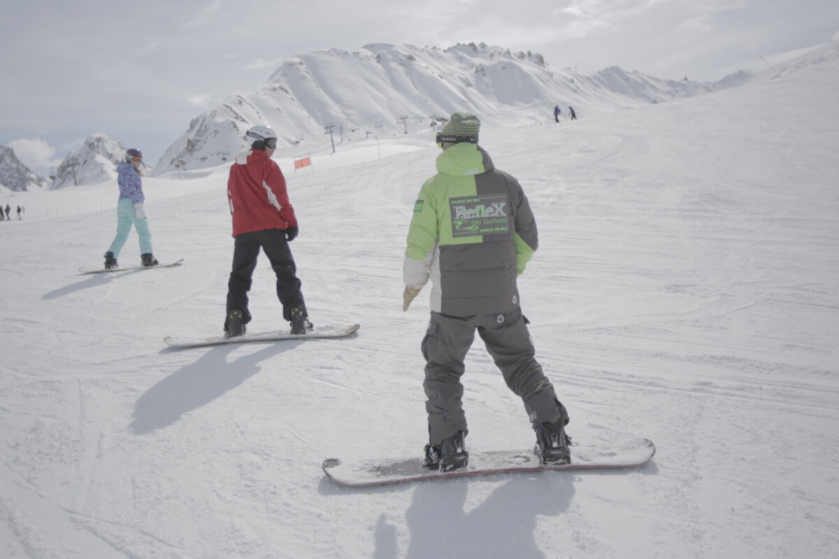 Reflex Ski School, La Plagne snowboard lesson