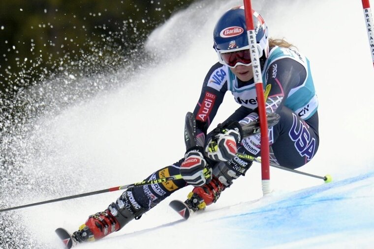 a ski racer in action