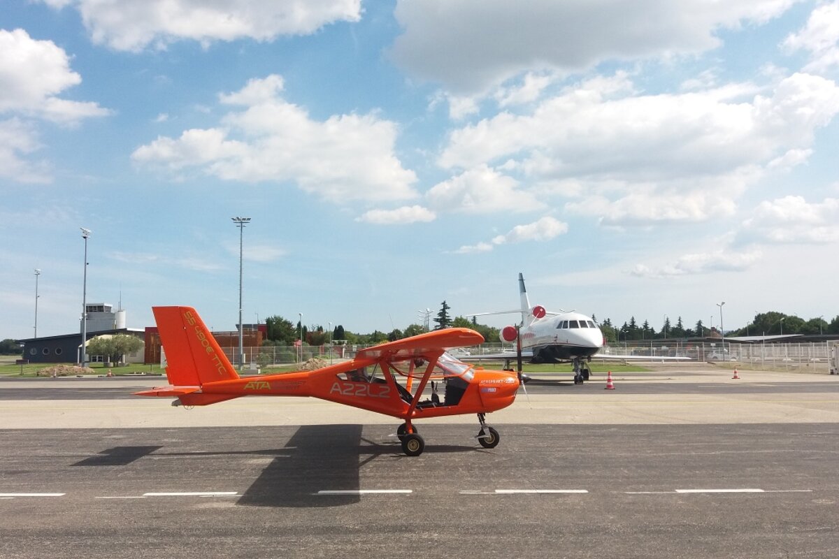 a small plane on a runway