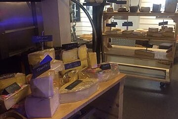 cheese laid out on tables