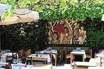 La Colombe d'Or Restaurant, St Paul de Vence restaurant terrasse