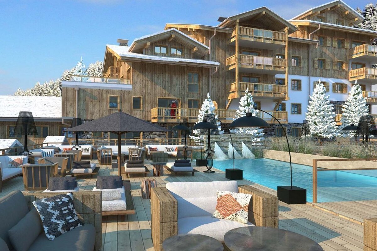 Les Grandes Rousses Hotel, Alpe d'Huez outdoor swimming pool