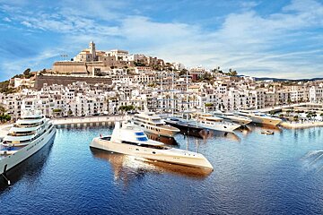 Megayachts marina in Ibiza Town
