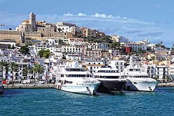 Megayachts marina in Ibiza Town