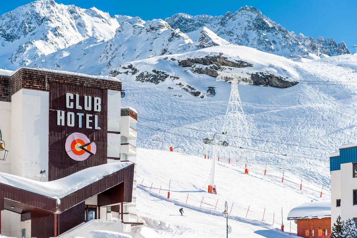 The club hotel is located in the snowy mountains