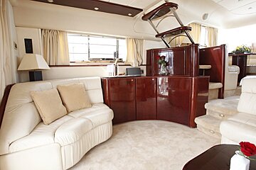 interior of a yacht