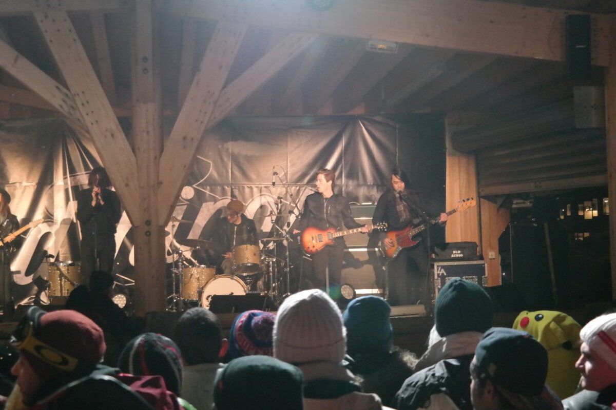a band on stage in avoriaz