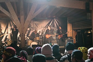 a band on stage in avoriaz