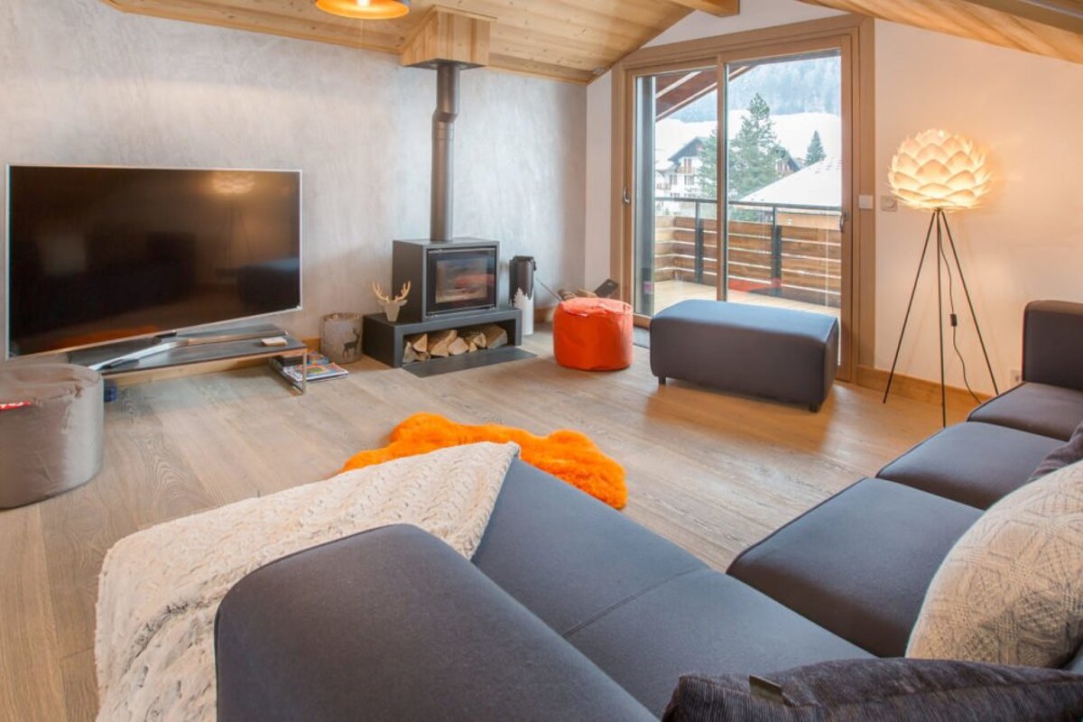 Le Papillon Apartment, Morzine living-room