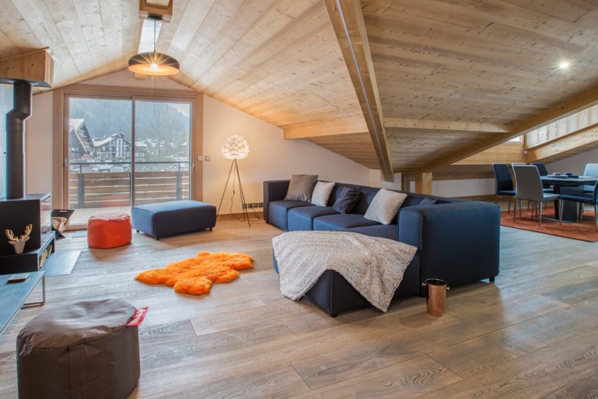 Le Papillon Apartment, Morzine living-room