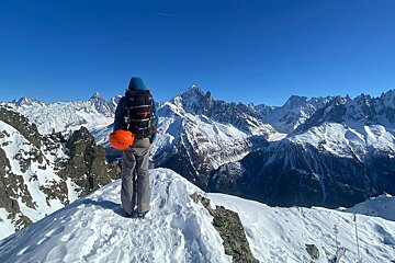 looking out over the mountains up high in Chamonix