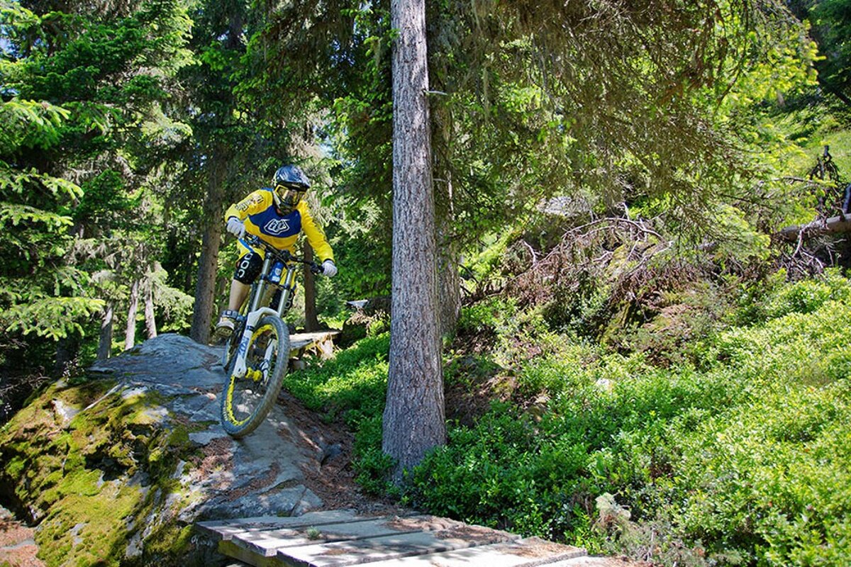 a mountain biker in verbier