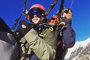 Nick Jonas spotted paragliding in Verbier