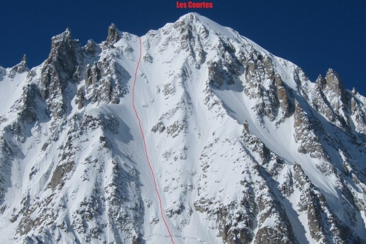 Chamonix steep skier in serious fall, Chamonix / Mont Blanc Valley