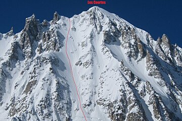 Chamonix steep skier in serious fall, Chamonix / Mont Blanc Valley