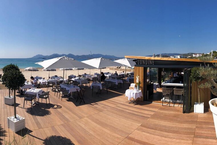 Ondine Plage Beach Club, Cannes terrace