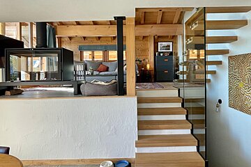 Stairs leading up to the second floor of a house
