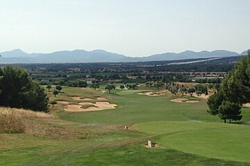 1st hole with countryside beyond golf son gual mallorca