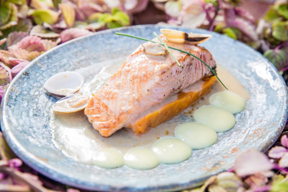 Salmon dish at Ca'n Costa Restaurant