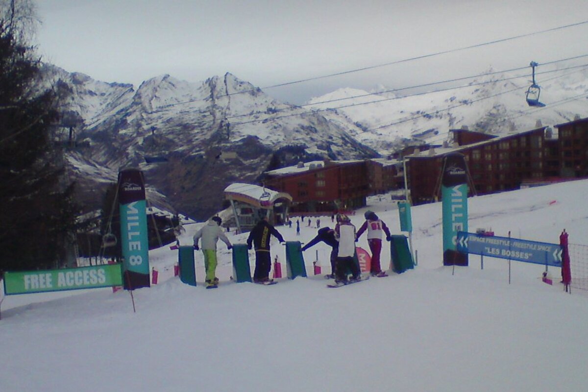 the start of a boardercross track