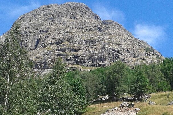 a large rock face for climbing