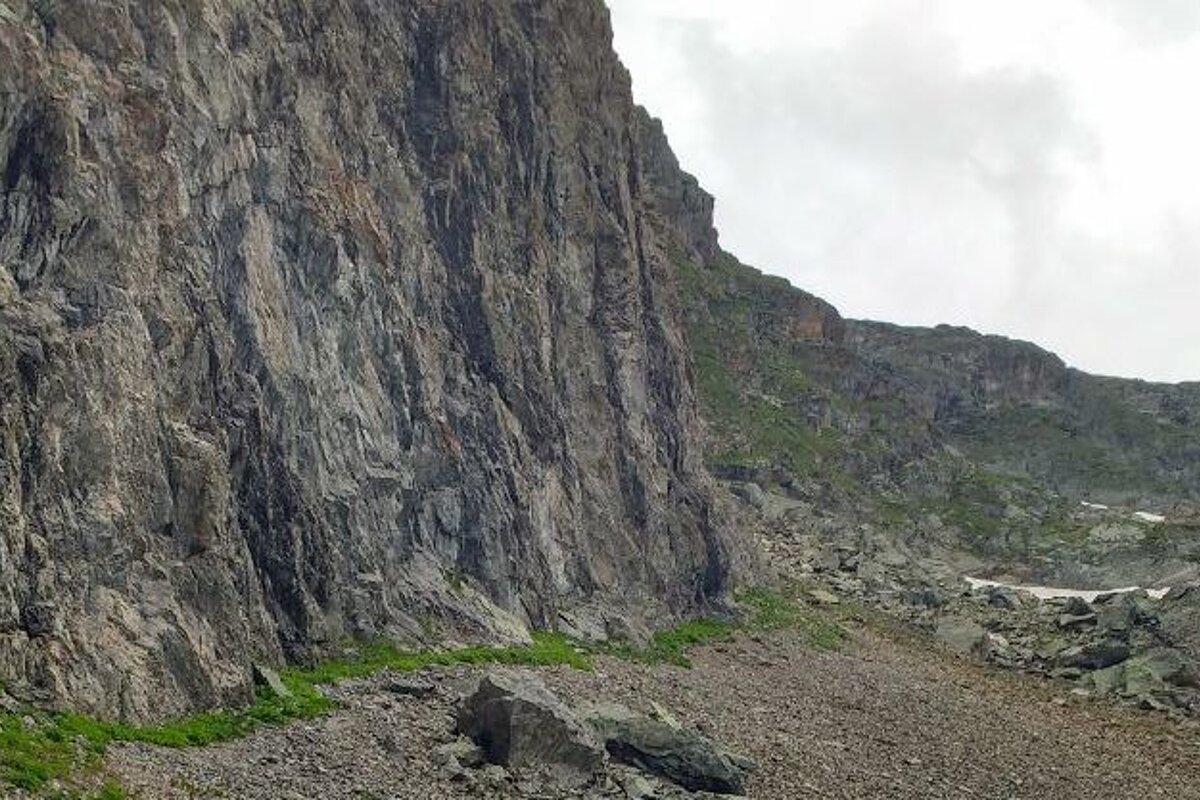 a tall rock face