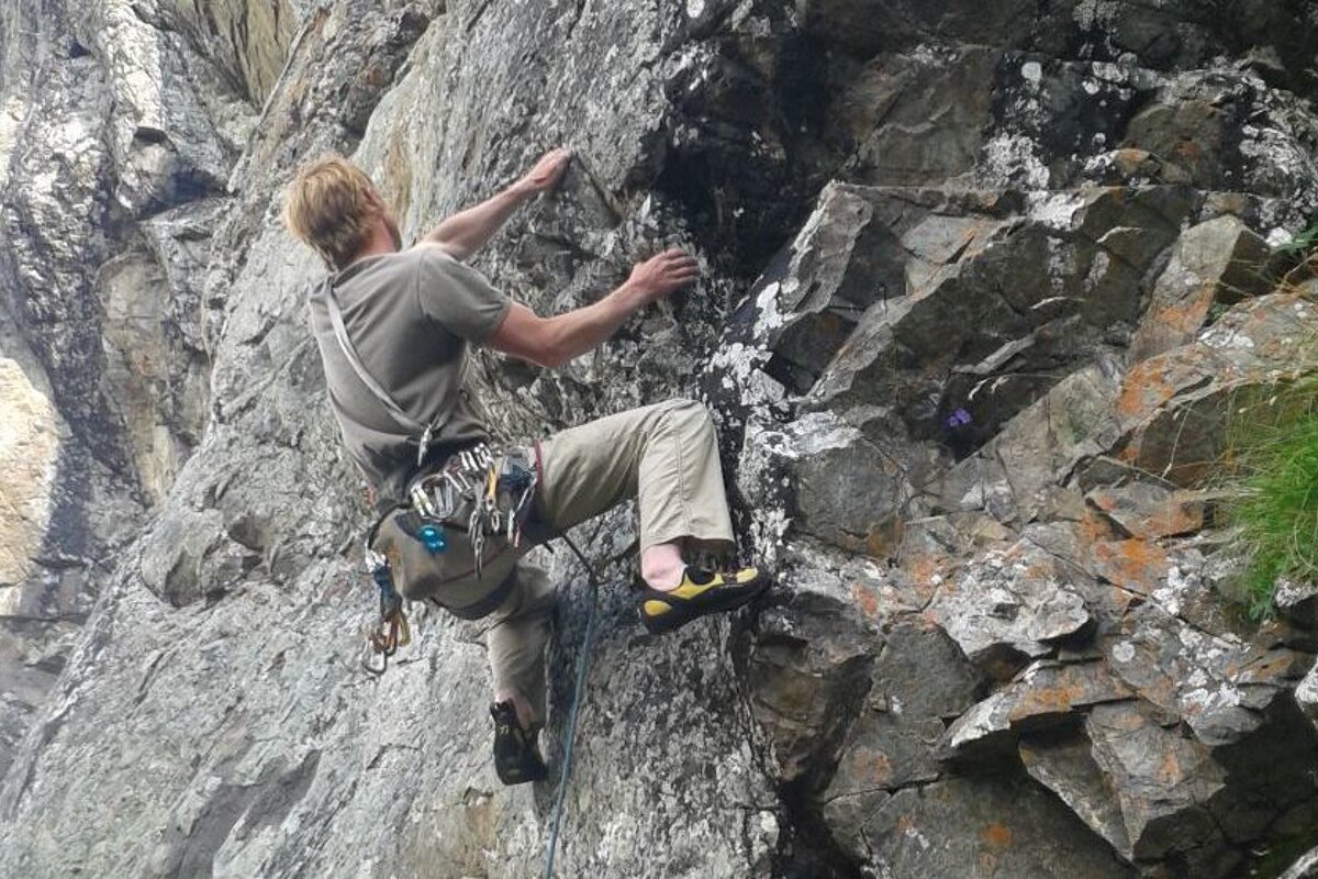 a climber on a technical section