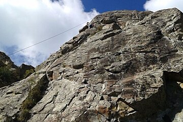 a large rock route for climbing