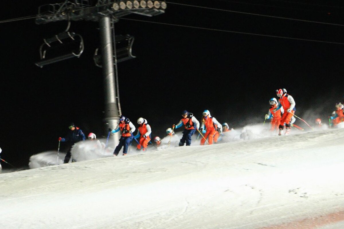 a ski show in la plagne