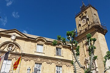 a bell tower on a grand building