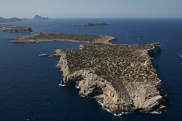 Aerial view of Sa Conillera Ibiza