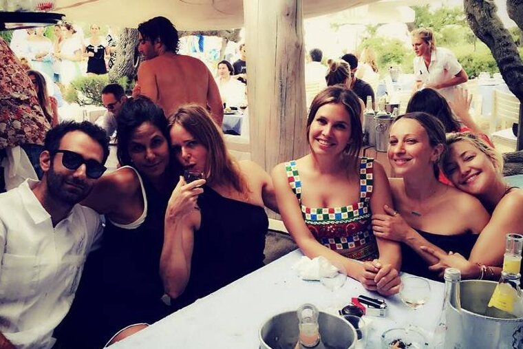 Kate Hudson, stella maccartney at lunch in st tropez, club 55